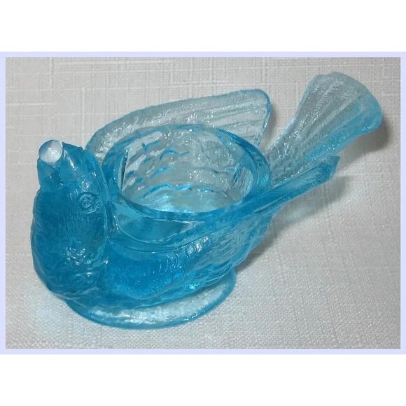 Lot of 2 McKee Glass EAPG Bird with Berry Open Salt Cellar 3 1/2" x 2" 1 3/4" 1 - Picture 2 of 10